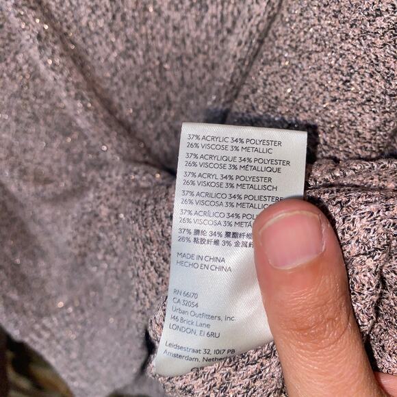 Free People Rose Metallic Going For Gold Faux Wrap Sweater Women's Size Medium - Picture 6 of 8